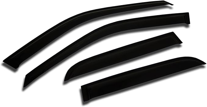 WD2-656 Dark Smoke 4 Pcs Set Window Visor (Outside Mount) Deflector Rain Guard Compatible with 2012-2014 Toyota Camry