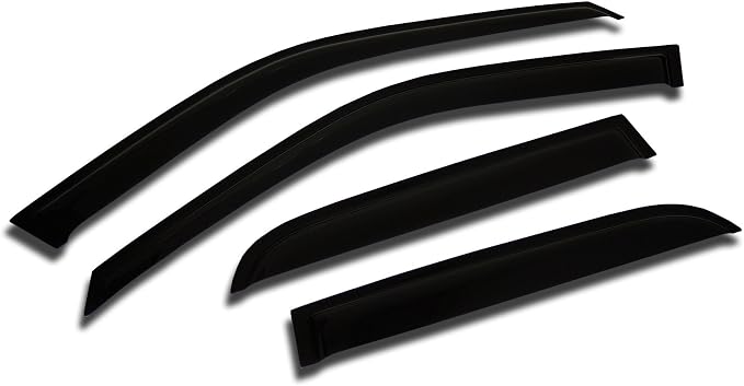 WD2-656B Dark Smoke 4 Pcs Set Window Visor (Outside Mount) Deflector Rain Guard Compatible with 2015-2017 Toyota Camry