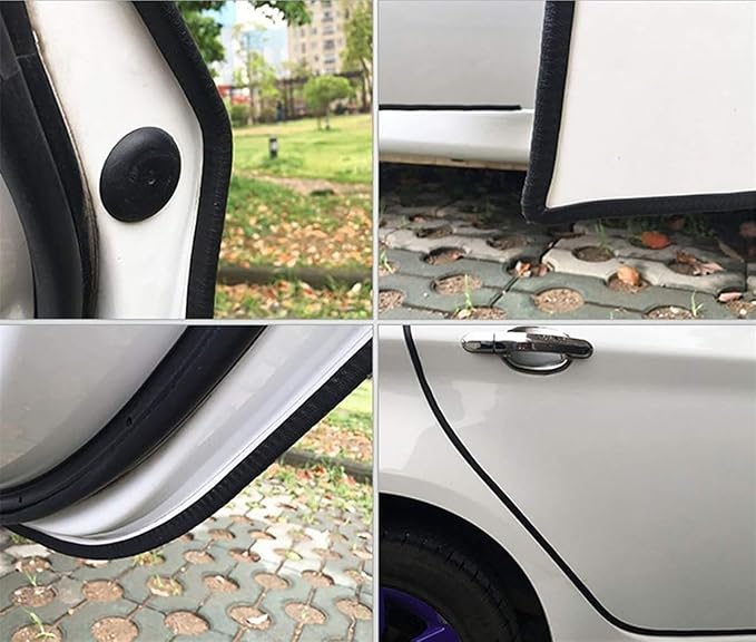 16.4 Ft(5M) Car Door Edge Guards U Shape Edge Trim Rubber Seal Protector Car Door Protector Car Protection Door Edge Anti-Collision Rubber Clips Fit for Most Car