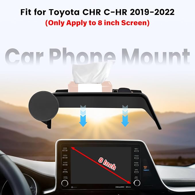 Car Phone Holder Fit for Toyota CHR/CH-R 2019 2020 2021 2022- for MagSafe Magnetic Cell Phone Mount for chr Accessories 8 inch Touchscreen -Cradles Strong Magnets for iPhone