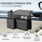 Car Window Armrest Storage Box, Comfortable Leather Vehicle Door Side Arm Rest Pad Organizer Bag, Multifunctional Automotive Window Armrest Storage Pocket, Universal for SUV Van Truck (Black)