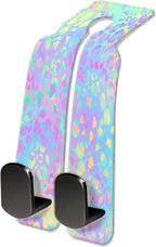 Car Seat Headrest Hook, Universal Leather Cute Hanger Holder Hook, Storage Organizer Interior Accessories for Purse Bags Handbag Funny Colorful Leopard