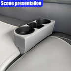 YoRise Car Cup Holder, PU Leather Automotive Cup Drink Holder, Car Seat Gap Filler Storage Box, Multifunctional Front Seat Organizer, Cell Mobile Phone Holder, Coin Bucket (Gray)