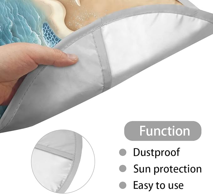 Beach Turtle Starfish Steering Wheel Sun Shade Cover Cooling Steering Wheel Sun Block Anti-Heat Aluminum Foil Steering Wheel Cover Steering Wheel for SUV Truck Van