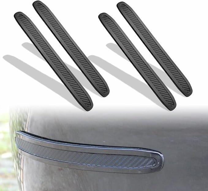 runmade 4Pcs Universal Car Truck SUV Rear Bumper Guard Side Anti-Scratch Protector Trim Black Rubber Strips (270mm x 30mm x 5mm)