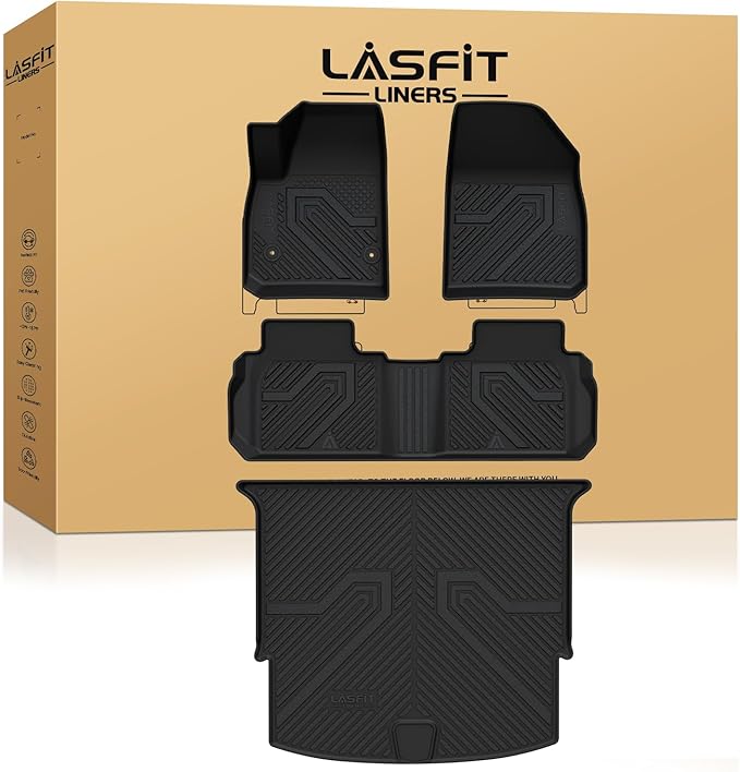 Floor Mats & Cargo Liner for Chevrolet Chevy Blazer 2019-2026 (Gas Only), All Weather TPE Custom Fit Floor Mats for Cars (Not Fit Optional Cargo Management System), Car Mats Full Set, Black