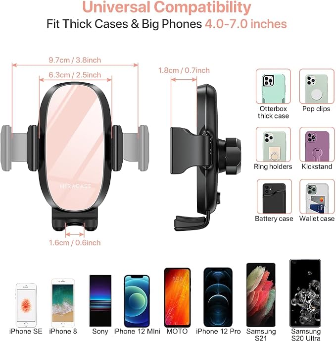 Universal Cup Phone Holder for Car, [Upgraded Version] Adjustable Long Neck Car Cup Holder Phone Mount Cradle Friendly Compatible with iPhone Samsung Google and All Smartphones, Pink