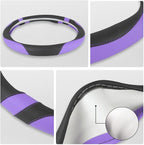 Customized Auto Car Steering Wheel Cover for Toyota Rav4 Corolla Camry Highlander (Black+Purple-Standard Size)