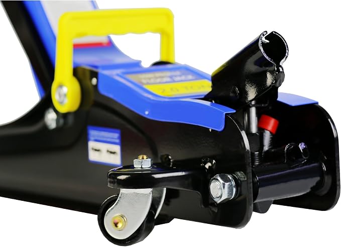 Floor Jack, Professional Heavy Duty Hydraulic Floor Jacks, Low Profile Floor Jacks, Steel Racing Floor Jack w/1 Piston Quick Lift Pump, Floor Jack Lifting 3.3"-15.2" 2 Ton(4400lb)Capacity Blue