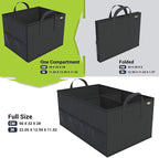 Trunk Organizer for Car, Car Organizer, 8 Mesh Pockets Trunk Organizer for SUV, Non-Slip Bottom, Storage Organizer for Sedans, Van, Jeep, Grocery, 2 Compartments, Black 22"x13"x11"
