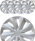 Hubcap Wheel Cover Replacement R14 Hub Caps Universal-Fit Steel Wheel Rim Cover ABS Material Exterior Accessories for Car Truck SUV -Set of 4（14-inch，Silver）