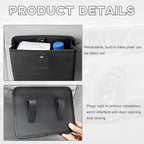Yourkar Car Trash Can, Foldable Waterproof Leather Car Garbage Organizer Holder, Automotive Mini Dustbin Container with One Roll Trash Bag, Universal Interior Car Accessories (Black, M)