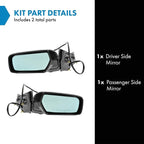 2 Piece Driver and Passenger Side Mirror Assembly Set Electric Adjustment Heated Memory Black Compatible with 2003-2007 Cadillac CTS GM1320357 GM1321357