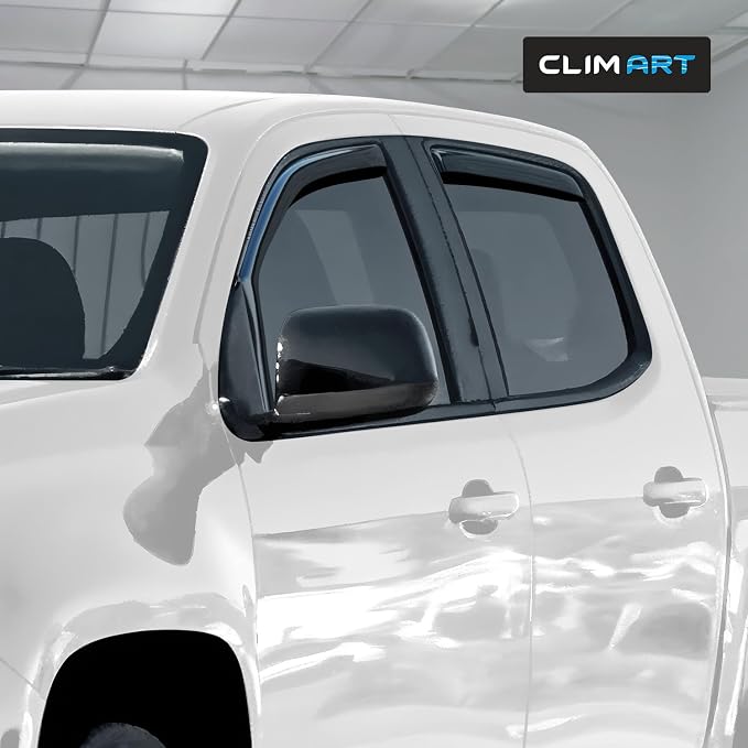 in-Channel Durable Rain Guards for Chevy Colorado & GMC Canyon 2015–2022 Crew Cab, Window Deflectors, Vent Window Visors, 4-Piece Set – 615082LP