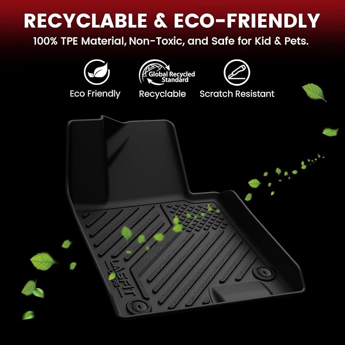 Floor Mats & Cargo Mat for Hyundai Sonata Hybrid 2020-2026 (Only Fit Hybrid, Not Fit Gas), All Weather TPE Custom Fit Floor Liners with Full Set Car Mats & Trunk Mats Accessories, Black