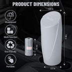 Car Trash Can Bin with Lid - Car Garbage Can Cup Holder - Grey Mini Leakproof Vehicle Garbage Bin with 20pcs Trash Bags-Automotive Organizers and Storage for Front Back Seat Accessories