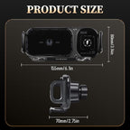 FunApricity Wireless Charging Rotating Car Mount,High Intelligent 2 in 1 Auto Rotating Phone Holder,Car Charger Fast Charging, One-Click Auto-Rotating & Clamping for Smartphone/Pad/Foldable Phone