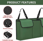 Car Trunk Organizer, Backseat Hanging Large Storage with Adjustable Straps,Waterproof PVC Collapsible Cargo Bag, Car Interior Accessories for Auto SUV MPV (Green)