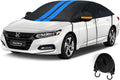 Half Car Cover Top for Sedan/Coupe/Cabrio, Windshield Cover for Ice and Snow, Roof Car Cover Waterproof All Weather with Reflective Strips and Side Elastic Hooks. H3 (Up to 139 inch)