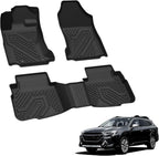 Floor Mats for Subaru Outback & Legacy 2020-2025, All Weather TPE Custom Fit Easy Clean Durable No-Curling Floor Liners for Subaru Outback 1st & 2nd Row Car Mats, Black