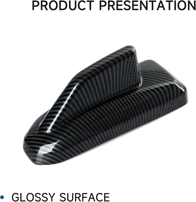 ABS Carbon Fiber Interior Shark Fin Shape Roof Antenna Cover Trim for 2019-2025 Chevy Silverado | for 2019-2021 GMC Sierra 1500 2500 3500 HD Accessories