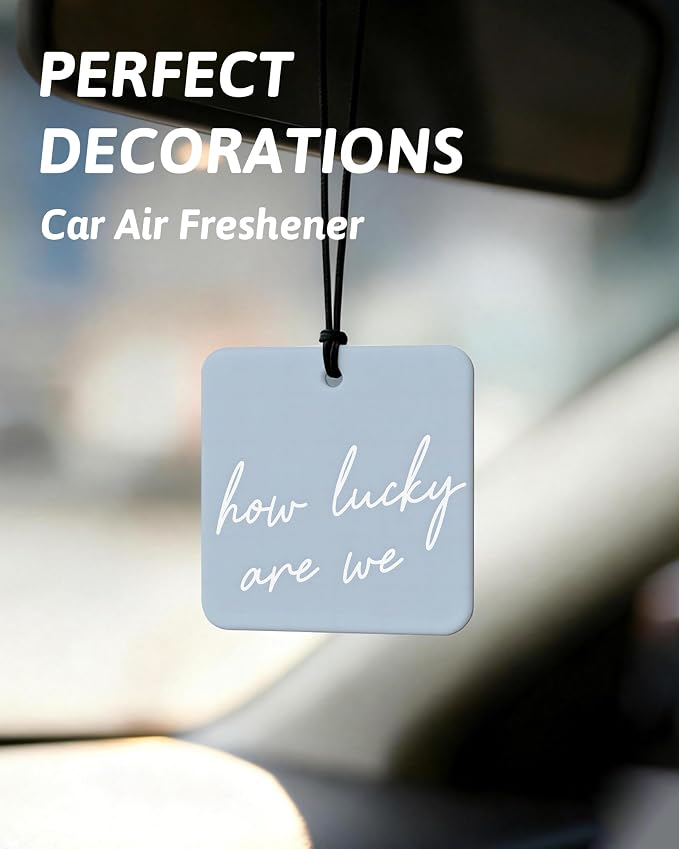 Dusty Blue Boho Western Orange Car Air Freshener 4 Pcs, Cow Skull Cactus Cowgirl Boots Square Hanging Air Freshener for Closet Drawer Books, Western Car Accessories Mirror Decor for Women