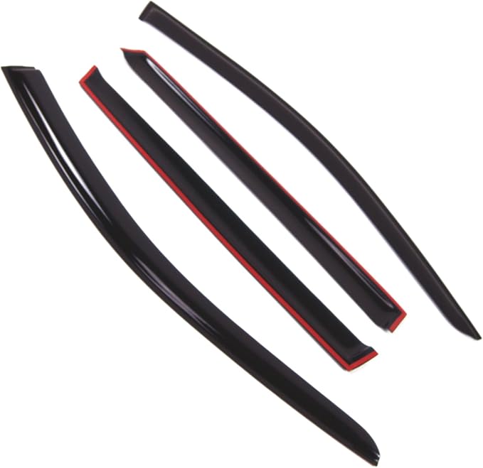 WD2-843 Dark Smoke 4 Pcs Set Window Visor (Outside Mount) Deflector Rain Guard Compatible with 2009-2014 Subaru Legacy Wagon