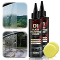 D1 Glass Polishing Liquid, 2025 Upgrade Car Glass Oil Film Remover and Auto Scratch Repair Compound, Car Glasses Polishing Compound, Anti-Fog Hydrophobic Coating Spray with Sponge (2)