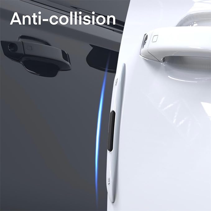 4PCS Car Door Edge Guard Protectors, Silicone Auto Body Protector Trim Guard Universal Anti-Collision Car Protector Strips for Truck SUV Vehicle Sedans, Black