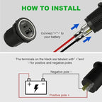 YM1218 USB Type C 28W Fast Charger Type C USB Car Charger Socket 9V-36V for Car, Boat, Golf Cart, Bus, RV, Golf, Automotive Marine ATV Truck