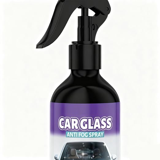 Windshield Anti Fog - 100ml Glass Defogger Spray with Sponge Towel, Window Glass Cleaner with Clear Vision Formula, Automotive Motorcycle Vehicle Truck Interior Protection, Goggles Mirror