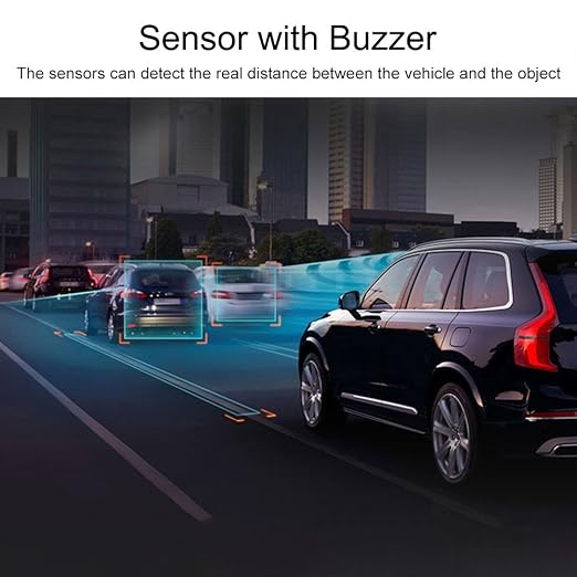 Car Reverse Backup Radar System, Front and Rear Parking Sensors Kit, 8/Sensors Electronics Cars Parking Assistance Reversing Radar with LED Display and Sound Warning
