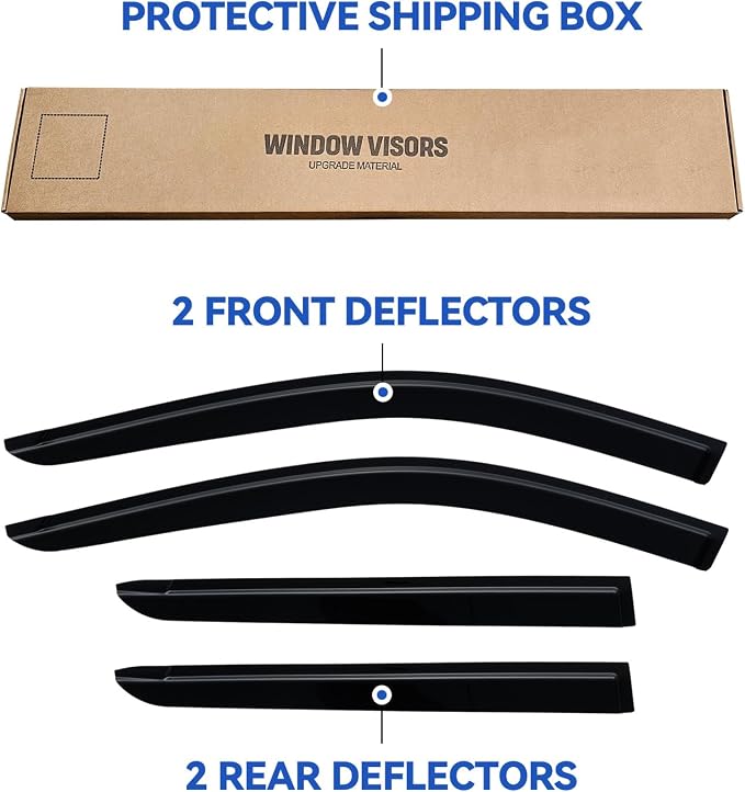 Window Visors Rain Guards for 2022 2023 2024 2025 2026 Nissan Pathfinder, Out-Channel Window Vent Wind Deflectors Visors Shades for 22 23 24 25 26 Nissan Pathfinder S SV SL Platinum Rock Creek