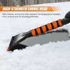 26" Snow Brush and Ice Scraper for Car Windshield – 2 in 1 Winter Snow Removal Tool with Detachable Ice Shovel – Universal Snow Scraper with Ergonomic Foam Grip, No Scratch Broom for SUV Truck(Orange)