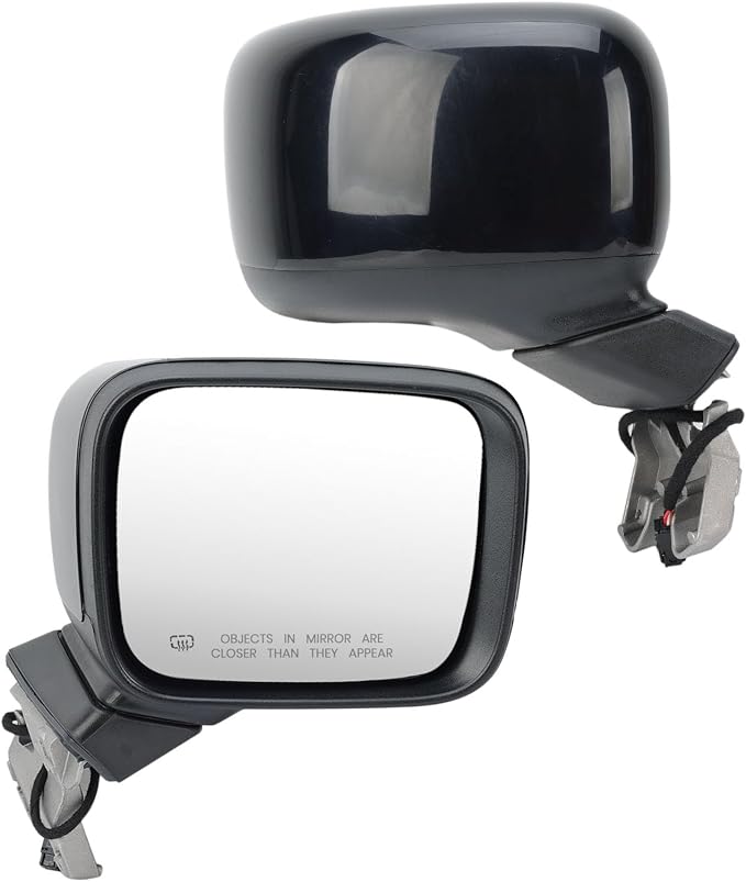 Right Passenger Side Mirror Compatible with Jeep Renegade 2015-2025 Temperature Sensor Heated Manual Folding Power Glass Paintable Black (5+2 Pins)