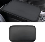 Leather Center Console Cushion Pad, 11.4"x7.4" Waterproof Armrest Seat Box Cover Fit for Most Cars, Vehicles, SUVs, Comfort, Car Interior Protection Accessories (Black/Skin)