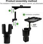 Cup Holder for Car Compatible with Tesla Model Y/3 - Car Cup Holder Tray Phone 9.5 inch Expander, Insert 16-46 Oz Bottles, Removable Car Holder Table Fit Most Car, Ideal for Travel Road Trip