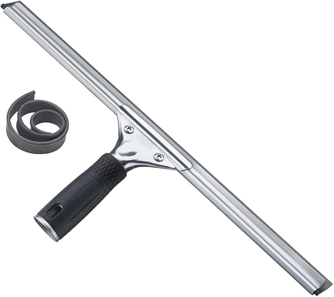 Professional Steel Window and Glass Squeegee with Replacement Rubber, 16 Inch (Pack of 1)