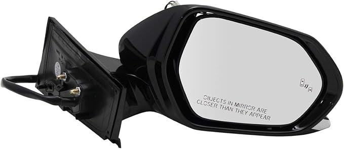 Passenger Side Power Heated Mirror with Blind Spot Indicator Smooth Black Paint to Match Compatible with 2016-2020 Toyota Prius 2017-2020 Prius Prime TO1321357