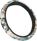 Steering Wheel Cover Boho Mandala Flower Butterfly Pattern Anti-Slip Car Wheel Protector Perfectly fit for 15 inches Car Accessories Universal Fit Car SUV Van Truck