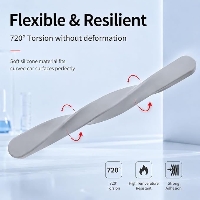 4 PCS Silicone Car Door Edge Guards, Self Adhesive Car Door Protector, Anti-Collision Crash Scratch Strips Protector, Auto Accessories Decorative Strip for Sedans Trucks SUVs (Gray)