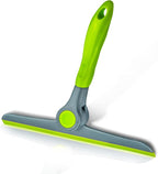 10" Heavy Duty Green, Grey Window Cleaning Squeegee, Handheld Squeegee for Glass Doors, Windows, Car Windshields & More