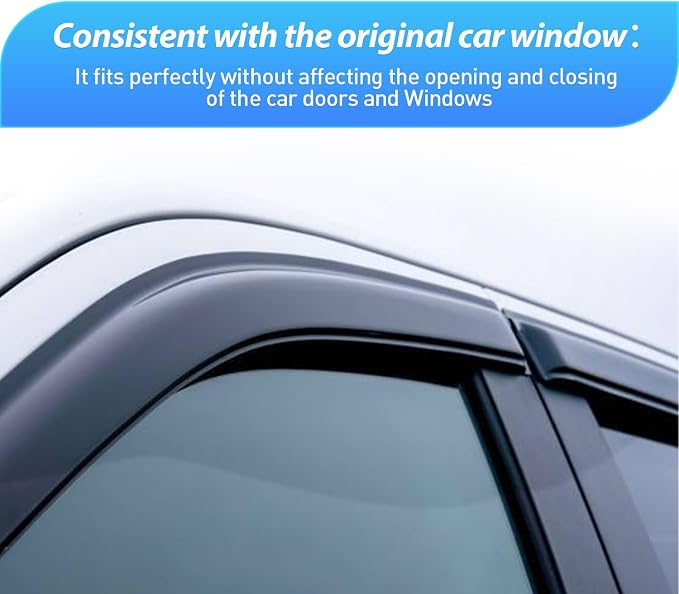 Window Visors for Chevrolet Colorado/GMC Canyon 2023 2024 2025 2026 Crew Cab (Not for AT4X / ZR2 Models), Out-Channel Window Wind Deflectors Rain Guards -4PCS