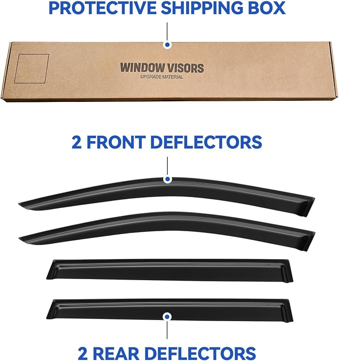 Window Visors Rain Guards for 2014-2023 Jeep Cherokee, Out-Channel Window Vent Wind Deflectors Visors Shades for 14-23 Cherokee KL