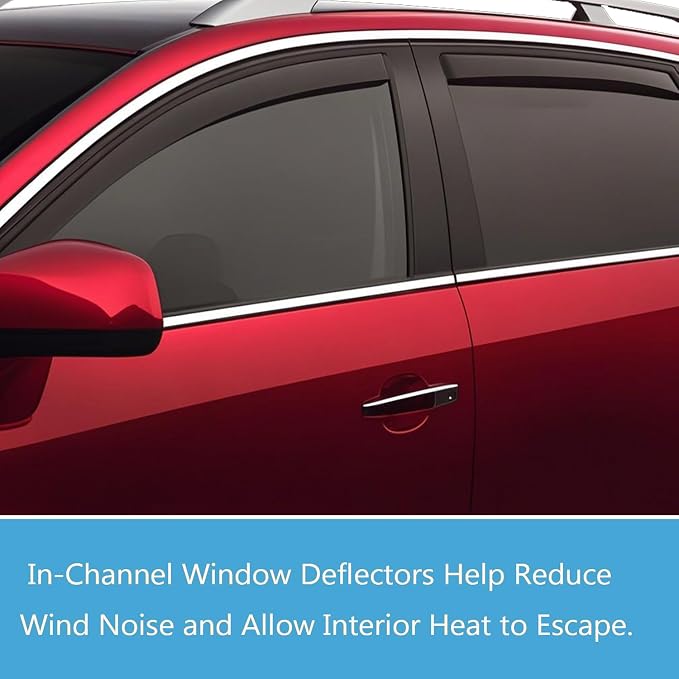 in-Channel Window Visors Rain Guards for Ford Maverick 2022-2026 | Window Deflectors, Vent Visor, Sun Shade, Dark Smoke