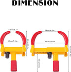 Universal Wheel Lock Heavy Duty Security Trailer Wheel Lock Anti Theft Wheel Locks for Cars SUV Camper Motorcycle Trailer Great Deterrent Bright Color with 3 Keys (Red-Yellow)