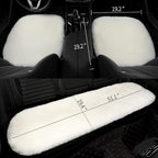 Genuine Sheepskin Auto Seat Pad, Soft Wool Seat Cover Breathable and Sweat-Wicking Universal Fit,19.2 inch x19.2 inch (Front seat Cushion 2pcs & Rear seat Cushion 1pc, Ivory White)