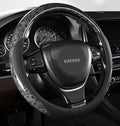16 inch Steering Wheel Cover for Ford F150 F250 Ram 4Runner Tacoma | Wood Grain Design with Microfiber Leather, Anti-Slip, Comfortable Grip, Easy to install