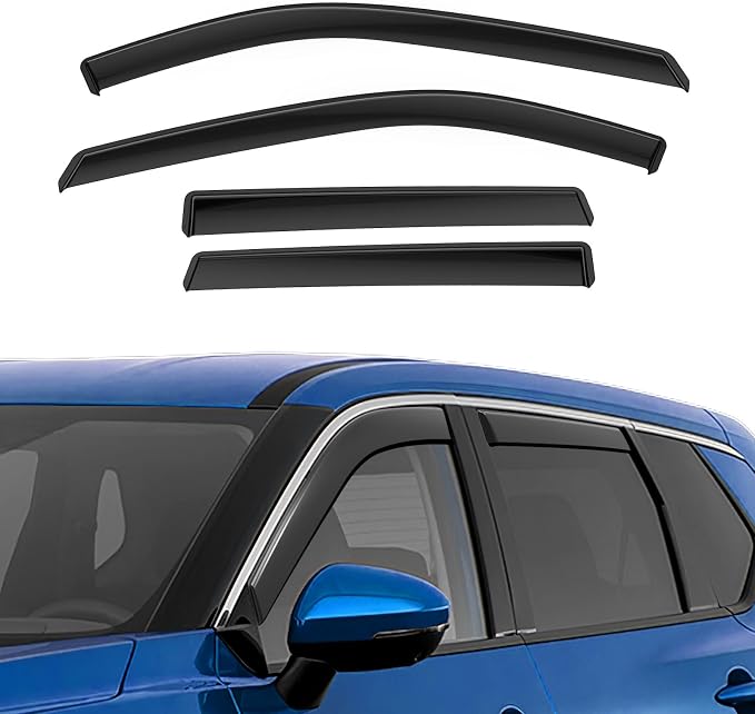 in-Channel Rain Guards Fit for Nissan Rogue 2021 2022 2023 2024 2025 2026, Extra Durable Side Window Deflectors 2021-2026 Rogue Wind Deflectors Rain Guard Black 4 PCS