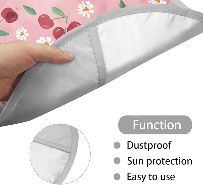 Pink Steering Wheel Sun Shade Cover,Cherry Car Accessories Cooling Steering Wheel Cover Women,Anti-Heat Steering Wheel Sun Block Cover,17 inch Universal Fit for Cars SUV Trucks Sedan